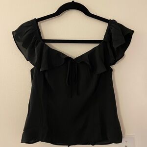 NWT Loft black flutter sleeve top size 12 (fits like a medium)